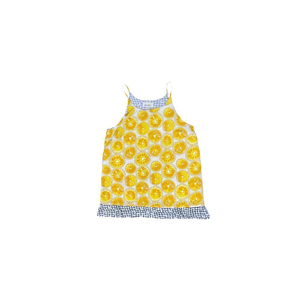 Anthropologie | PORRIDGE LEMON PRINT LAYERED SPLIT BACK TANK TOP
